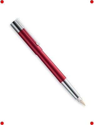 MarkEntegra Parlak Kırmızı Dolma Kalem - 14K Altın Uç, Extra Fine