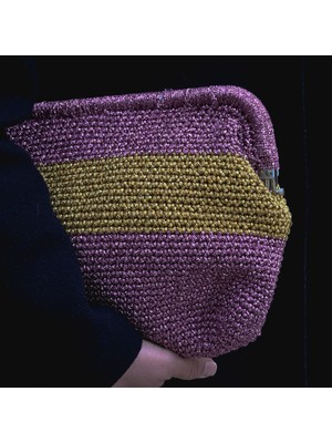 Gül Kurusu & Altın Şerit El Örgüsü Çanta