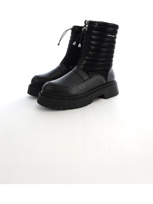 Pierre Cardin Kadın PC-54153 Önü Fermuarlı Kapitoneli Bot - Siyah