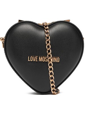 Love Moschino Kadın Kalp Formlu Zincir Askılı Çanta - Siyah
