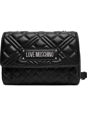 Love Moschino Kadın Kapitone Desenli Omuz Çantası - Siyah