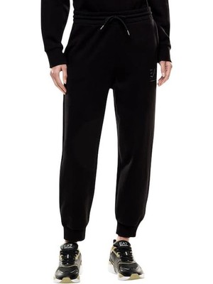 EA7 Kadın Tam Kalıp Lastik Paçalı Eşofman Altı - Siyah