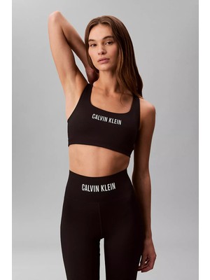 Calvin Klein Kadın Tam Kalıp Yüksek Destekli Çapraz Askılı Tops Spor Sütyeni - Siyah