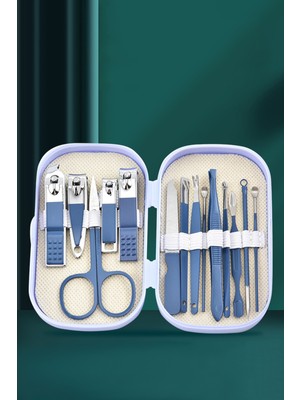 Tembay Çantalı Manikür Pedikür Seti 14 Parça El Ayak Tırnak Bakımı Tırnak Makası Profesyonel Full Set Stok Kodu: TM33