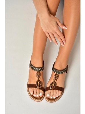 Fox Shoes U258616809 Taba Kadın Sandalet