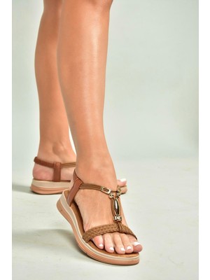 Fox Shoes U258625209 Taba Kadın Sandalet