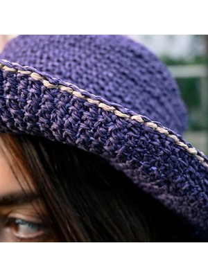 Violet Örgü Şapka | Doğal Akış Serisi | El Yapımı Örgü Kadın Şapka