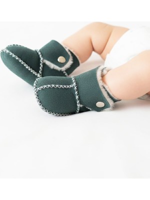 TUĞBİŞ Tuğbiş Bebek Deri Çift Çıtçıtlı Bebek Ilk Adım Ayakkabısı Patiği NG3026