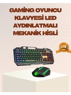 Eco Lounge Mekanik LED Gaming Klavye Mouse Seti – Yüksek Tepki ve Ergonomi
