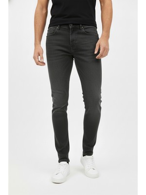 Deepsea Antrasit Likralı Dar Kesim Kot Pantolon Slim Fit Erkek Jean Fermuar Kapama 2608353