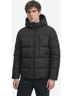 D1fference İçi Astarlı Cepli Kapüşonlu Jel Elyaflı Su ve Rügar Geçirmez Erkek Kışlık Mont