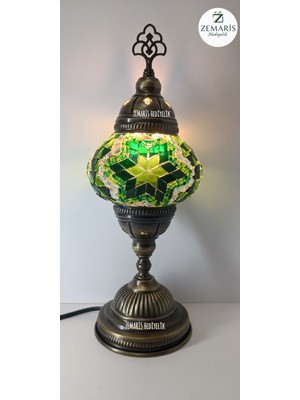 Zemaris Hediyelik El Yapımı Otantik Mozaik Masa Lambası (Yüksek Boy)