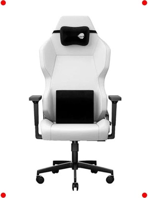 MarkEntegra Masajlı Oyuncu Koltuğu - Beyaz Dokuma Kumaş, Ergonok