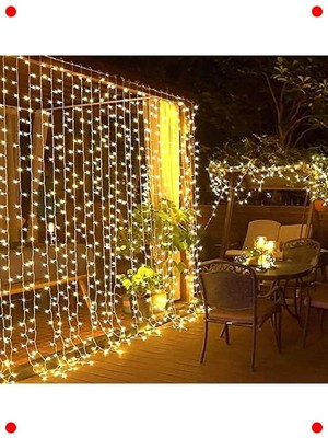 MarkEntegra 8 Fonksiyon Saçak Süsleme 2x2 Metre - 180 Işık