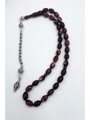 İbrahim Altıntaş Hareli Krem- Kahverengi Arpa Kesim Kehribar Tespih