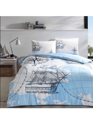 Bigelal Çift Kişilik Ranforce Nevresim Takımı Ocean Turkuaz