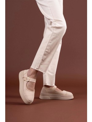 Bigelal Lunni Bej Keten Spor Ayakkabı