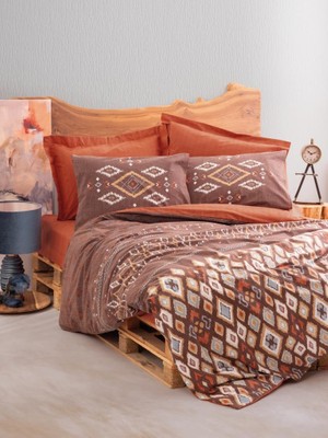 Bigelal Etnich Nevresim Takımı Çift Kişilik Belize Kahve