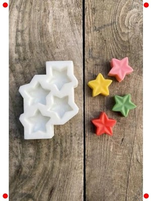 MarkEntegra Yıldız Şekilli Mini Mum Kalıbı - 4'lü Silikon Set