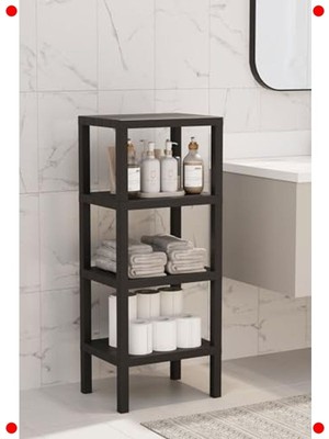 MarkEntegra Siyah 4 Katlı Çok Amaçlı Düzenleyici Raf