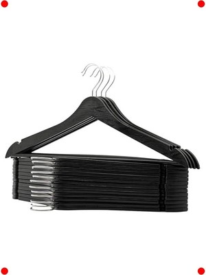 MarkEntegra 24 Adet Ahşap Görünümlü Plastik Elbise Askısı