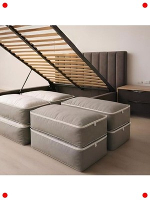 MarkEntegra 4'lü Kalın Kumaş Bazaaltı Saklama Hurcu, Gri