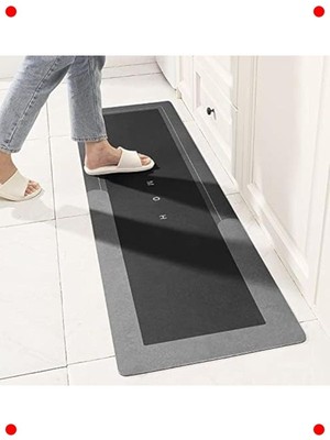MarkEntegra Süper Eci Hızlı Kuruyan Kaymaz Banyo Paspası 45X149 cm