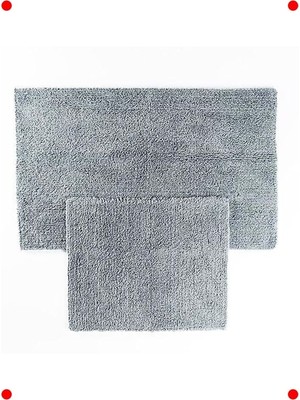 MarkEntegra %100 Pamuk 2'li Gri Banyo Halısı Seti