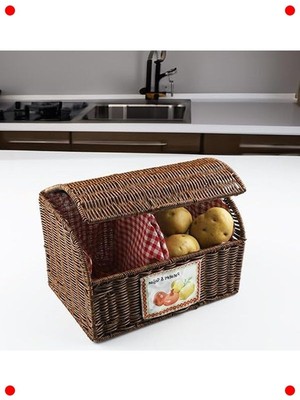 MarkEntegra Iki Bölmeli Hasır Örgü Ptes Soğan Sepeti