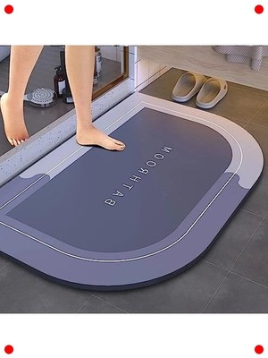 MarkEntegra Kaymaz Süper Eci Banyo Paspası (Nappa Deri Görünümlü)