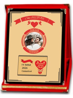 Siverek Reklam Kişiye Özel Sevgililer Günü Plaketi – Fotoğraflı Aşk Temalı Dekoratif Plaket  12X16