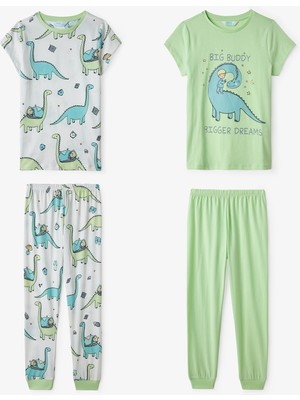Penti Açık Yeşil Erkek Çocuk Sleepasaurus Pamuklu 2'li Pijama Takımı