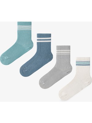 Penti Mavi Erkek Çocuk Zen Stripes 4'lü Soket Çorap