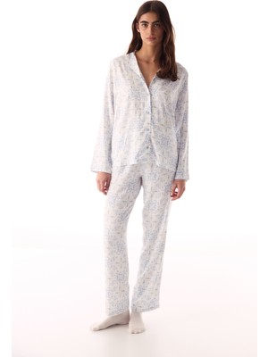 Penti Kırık Beyaz Relax Time Gömlek Pantolon Pijama Takımı