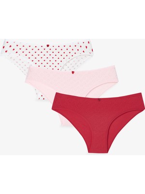 Penti Renkli Hearts 3'lü Pointel Slip Külot