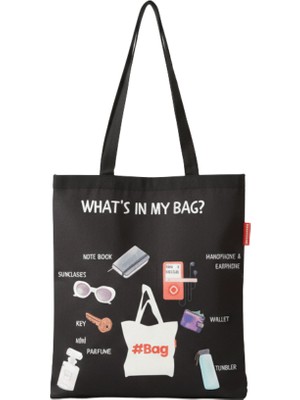 Baghashtag What Is In My Bag Baskılı Bez Çanta