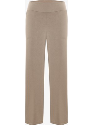 Penti Taş Rengi Yüksek Bel Cepli Geniş Paça Pantolon