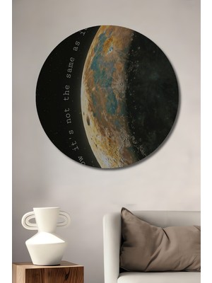 Teona Ahşap Uzay Manzaralı Ahşap Dekoratif Tablo Yuvarlak Duvar Tablosu