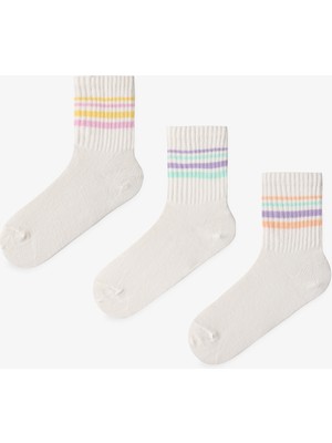 Penti Kız Çocuk Posh Stripes 3'lü Tenis Soket Çorap