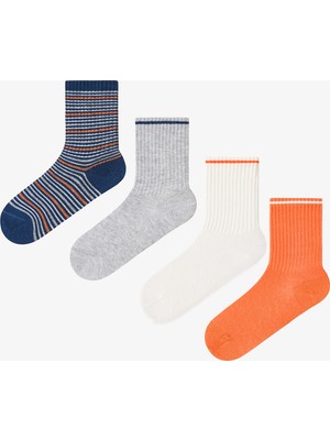 Penti Renkli Erkek Çocuk Energic Orange 4'lü Tenis Soket Çorap