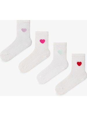 Penti Kız Çocuk Colored Hearts 4'lü Tenis Soket Çorap