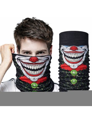 Nuvigo Joker Yüz Baskılı Baf Bandana - Çok Amaçlı Boyunluk Bandana 2 No