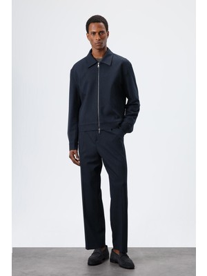 Antioch Lacivert Çizgili Mevsimlik Erkek Mont