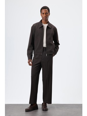 Antioch Açık Kahve Çizgili Mevsimlik Erkek Mont