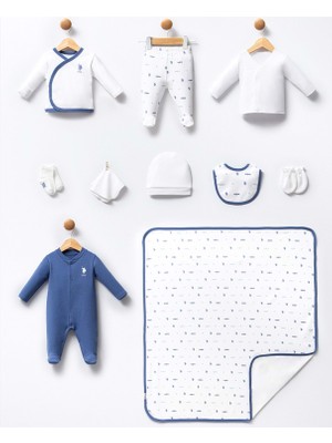 U.S. Polo Assn. Us Polo Erkek 0-3 Ay 10LU Zıbın Set - 2245US - Beyaz - 0 - 3 Ay Beyaz