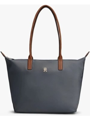 Tommy Hilfiger Kadın Popette Tote Omuz Çantası - Gri