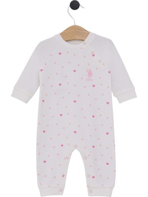 U.S. Polo Assn. Us Polo Kalp Detaylı Patiksiz Tulum - 2105US - Krem - 12 - 18 Ay Krem