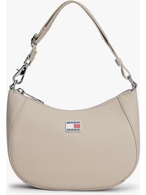 Tommy Hilfiger Kadın Tjw Daily Elevated Shoulder Bag Minimal Omuz Çantası - Bej