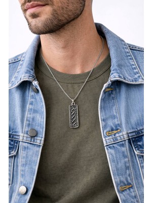 Şekilli Künye Model Erkek Kolye