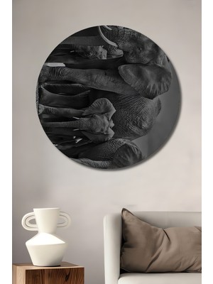 Teona Ahşap Fil Dişi Sıralı Güç Yuvarlak Duvar Tablosu